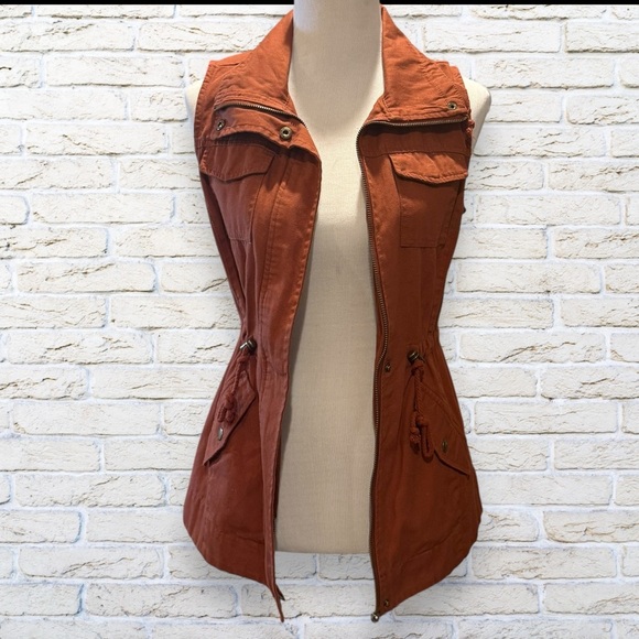 American Rag Cie Women's Rust Utility Vest Jacket - Size Small - Picture 2 of 9